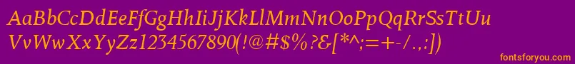 OctavianmtItalic Font – Orange Fonts on Purple Background