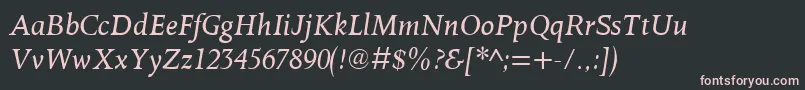 フォントOctavianmtItalic – 黒い背景にピンクのフォント