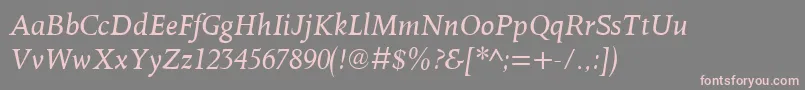 OctavianmtItalic Font – Pink Fonts on Gray Background