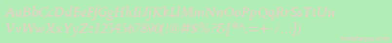 OctavianmtItalic Font – Pink Fonts on Green Background