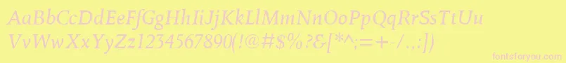 OctavianmtItalic Font – Pink Fonts on Yellow Background