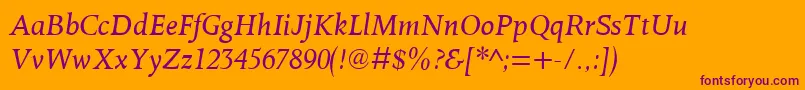 OctavianmtItalic Font – Purple Fonts on Orange Background