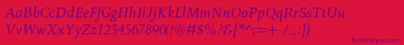 OctavianmtItalic Font – Purple Fonts on Red Background