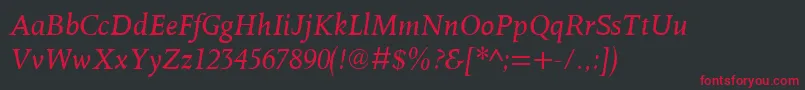 OctavianmtItalic Font – Red Fonts on Black Background