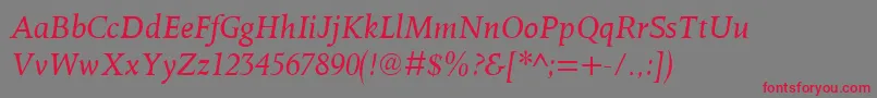 OctavianmtItalic Font – Red Fonts on Gray Background