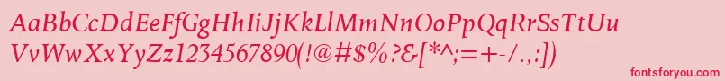 OctavianmtItalic Font – Red Fonts on Pink Background