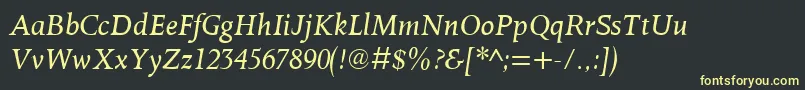 OctavianmtItalic Font – Yellow Fonts on Black Background