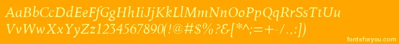 OctavianmtItalic Font – Yellow Fonts on Orange Background