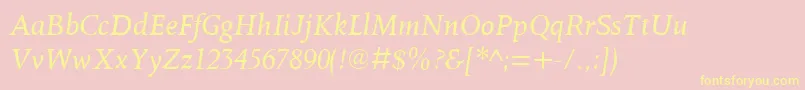OctavianmtItalic Font – Yellow Fonts on Pink Background
