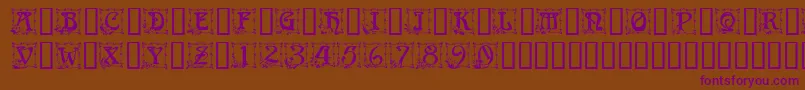 CapitularFloral Font – Purple Fonts on Brown Background