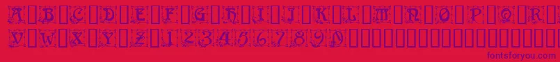 CapitularFloral Font – Purple Fonts on Red Background