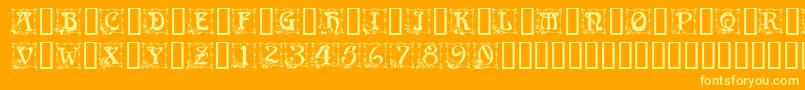 CapitularFloral Font – Yellow Fonts on Orange Background