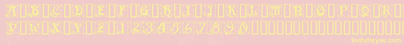 CapitularFloral Font – Yellow Fonts on Pink Background