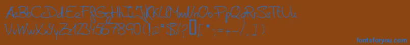 DeManu2 Font – Blue Fonts on Brown Background