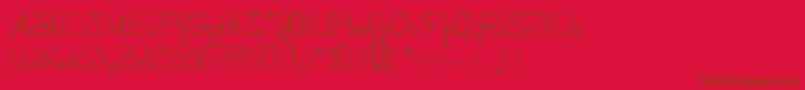 DeManu2 Font – Brown Fonts on Red Background