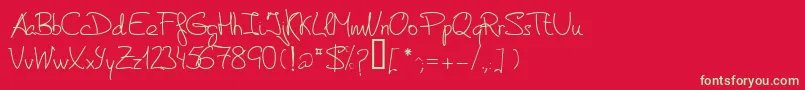 フォントDeManu2 – 赤い背景に緑の文字