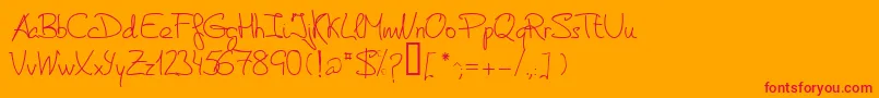 フォントDeManu2 – オレンジの背景に赤い文字