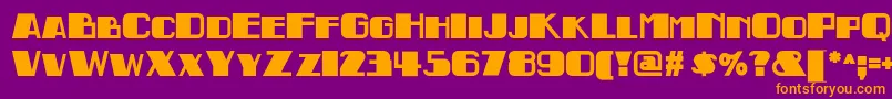 フォントIndochinenf – 紫色の背景にオレンジのフォント