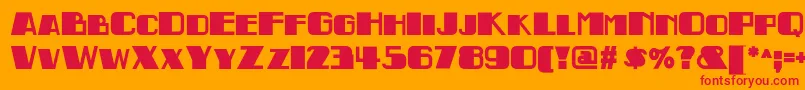 Indochinenf Font – Red Fonts on Orange Background
