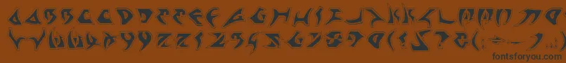 Kahless2p-Schriftart – Schwarze Schriften auf braunem Hintergrund