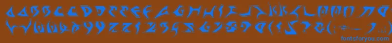 Kahless2p Font – Blue Fonts on Brown Background