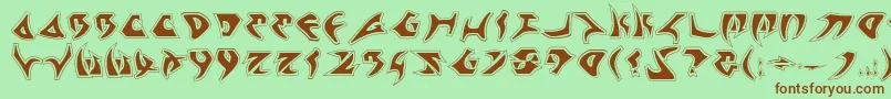 Kahless2p Font – Brown Fonts on Green Background