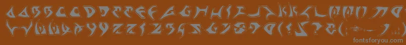 Kahless2p-Schriftart – Graue Schriften auf braunem Hintergrund