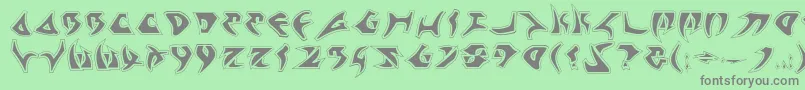 Kahless2p Font – Gray Fonts on Green Background