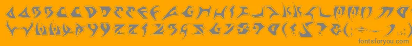 Kahless2p-Schriftart – Graue Schriften auf orangefarbenem Hintergrund