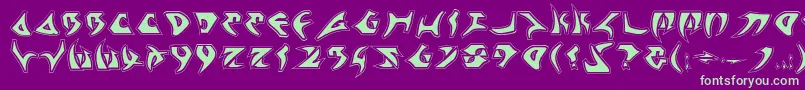 Kahless2p Font – Green Fonts on Purple Background