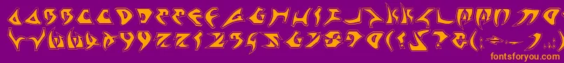 Kahless2p Font – Orange Fonts on Purple Background