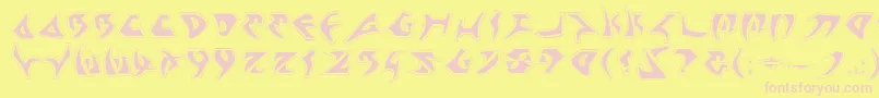 Kahless2p Font – Pink Fonts on Yellow Background