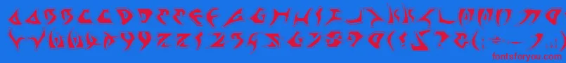 Kahless2p Font – Red Fonts on Blue Background