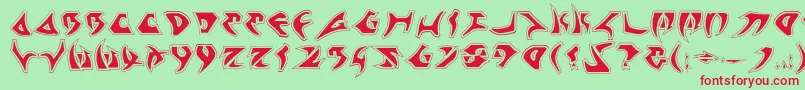 Kahless2p Font – Red Fonts on Green Background