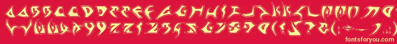 Kahless2p Font – Yellow Fonts on Red Background