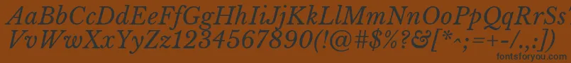 LibrebaskervilleItalic Font – Black Fonts on Brown Background