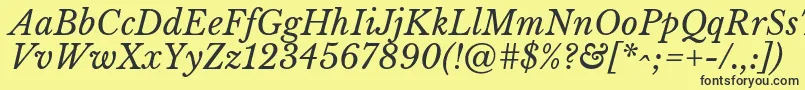 LibrebaskervilleItalic Font – Black Fonts on Yellow Background