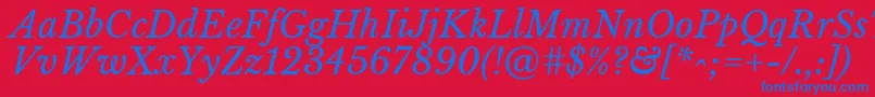 LibrebaskervilleItalic Font – Blue Fonts on Red Background