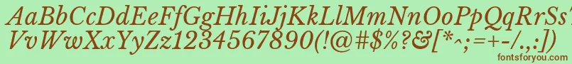 fuente LibrebaskervilleItalic – Fuentes Marrones Sobre Fondo Verde