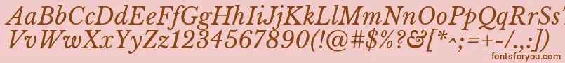 Шрифт LibrebaskervilleItalic – коричневые шрифты на розовом фоне