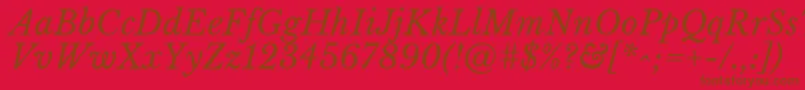 LibrebaskervilleItalic Font – Brown Fonts on Red Background