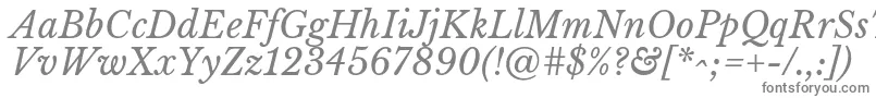 フォントLibrebaskervilleItalic – 白い背景に灰色の文字