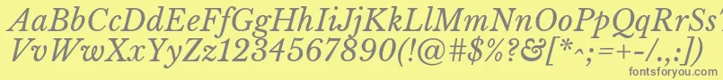 fuente LibrebaskervilleItalic – Fuentes Grises Sobre Fondo Amarillo