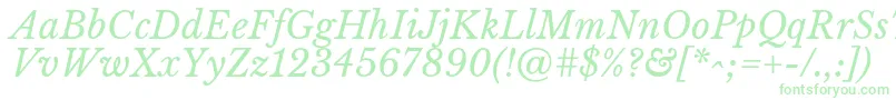 Шрифт LibrebaskervilleItalic – зелёные шрифты на белом фоне