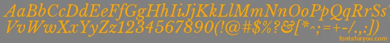 LibrebaskervilleItalic Font – Orange Fonts on Gray Background