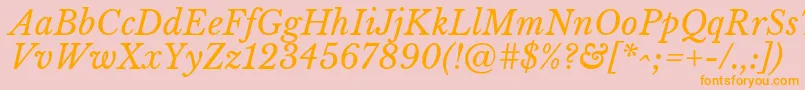 fuente LibrebaskervilleItalic – Fuentes Naranjas Sobre Fondo Rosa