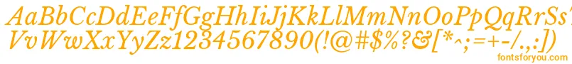 フォントLibrebaskervilleItalic – 白い背景にオレンジのフォント