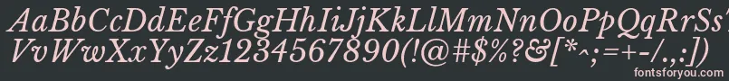 LibrebaskervilleItalic Font – Pink Fonts on Black Background