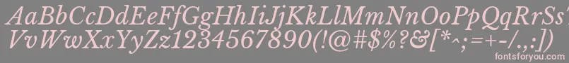 フォントLibrebaskervilleItalic – 灰色の背景にピンクのフォント