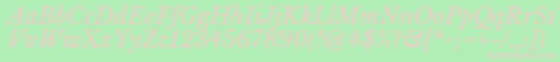 LibrebaskervilleItalic Font – Pink Fonts on Green Background